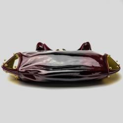 Pre Owned Gucci Burgundy Patent Leather Indy Hobo