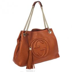 Pre Owned Gucci Soho Metallic Leather Shoulder Bag 