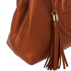 Pre Owned Gucci Soho Metallic Leather Shoulder Bag 