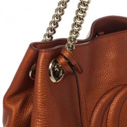 Pre Owned Gucci Soho Metallic Leather Shoulder Bag 