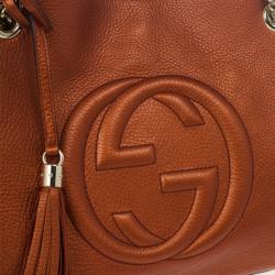 Pre Owned Gucci Soho Metallic Leather Shoulder Bag 