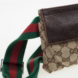 Pre Owned Gucci Brown Monogram Belt Bag