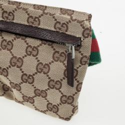 Pre Owned Gucci Brown Monogram Belt Bag