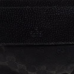 مملوكة مسبقًا Gucci Black GG Canvas and Leather Web Waist Belt Bag