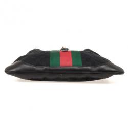Pre Owned Gucci Black Monogram Jackie O Bouvier Hobo