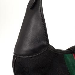 Pre Owned Gucci Black Monogram Jackie O Bouvier Hobo