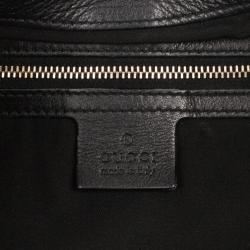 Pre Owned Gucci Black Monogram Jackie O Bouvier Hobo