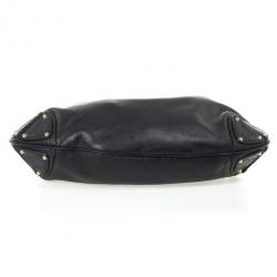 Pre Owned Gucci Black Leather Large Indy Top Handle Bag