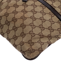 Pre Owned Gucci Beige/Brown GG Canvas and Leather Messenger Bag