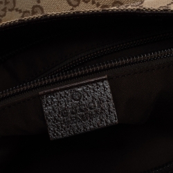 Pre Owned Gucci Beige/Brown GG Canvas and Leather Messenger Bag