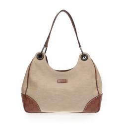 Pre Owned Gucci Canvas Hobo with Guccissima Leather Trim