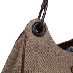 Pre Owned Gucci Canvas Hobo with Guccissima Leather Trim