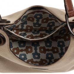 Pre Owned Gucci Canvas Hobo with Guccissima Leather Trim