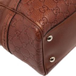 مملوكة مسبقًا Gucci Brown Leather Signora Medium Tote