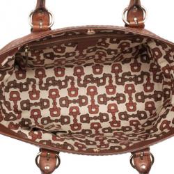 مملوكة مسبقًا Gucci Brown Leather Signora Medium Tote