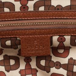 مملوكة مسبقًا Gucci Brown Leather Signora Medium Tote