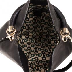 Pre Owned Gucci Black Leather Large Babouska Indy Top Handle Bag