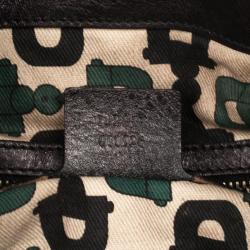 Pre Owned Gucci Black Leather Large Babouska Indy Top Handle Bag