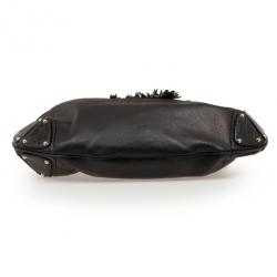 Pre Owned Gucci Black Leather Large Babouska Indy Top Handle Bag