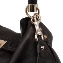 Pre Owned Gucci Black Leather Large Babouska Indy Top Handle Bag