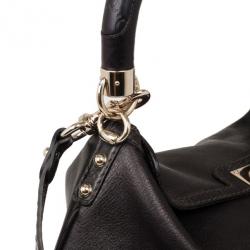 Pre Owned Gucci Black Leather Large Babouska Indy Top Handle Bag