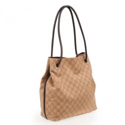 مملوكة مسبقًا Gucci Light Brown Denim GG Tote