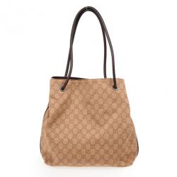 مملوكة مسبقًا Gucci Light Brown Denim GG Tote