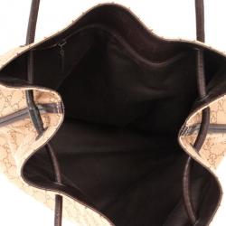 مملوكة مسبقًا Gucci Light Brown Denim GG Tote