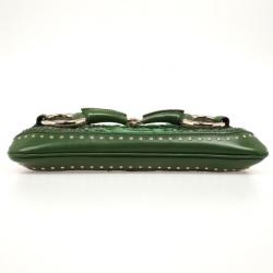 مملوكة مسبقًا Gucci Green Python Horsebit Evening Bag
