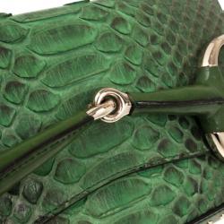 مملوكة مسبقًا Gucci Green Python Horsebit Evening Bag