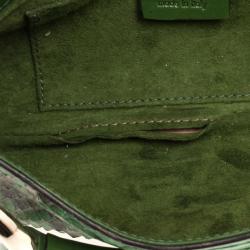 مملوكة مسبقًا Gucci Green Python Horsebit Evening Bag