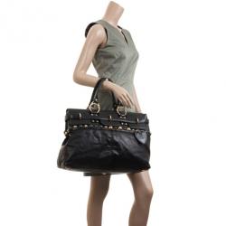 مملوكة مسبقًا Gucci Black Leather Babouska Flap Satchel
