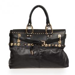 مملوكة مسبقًا Gucci Black Leather Babouska Flap Satchel