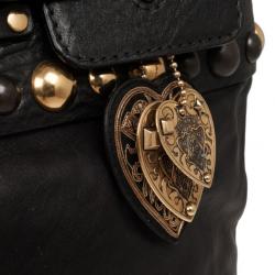 مملوكة مسبقًا Gucci Black Leather Babouska Flap Satchel