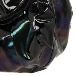 Pre Owned Gucci Black Iridescent Leather Icon Bit Medium Hobo