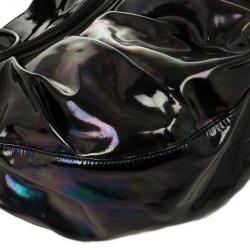 Pre Owned Gucci Black Iridescent Leather Icon Bit Medium Hobo