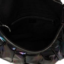 Pre Owned Gucci Black Iridescent Leather Icon Bit Medium Hobo