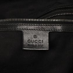 Pre Owned Gucci Black Iridescent Leather Icon Bit Medium Hobo