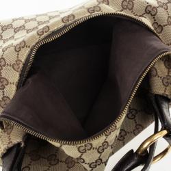 Pre Owned Gucci Monogram Horsebit Hobo Bag