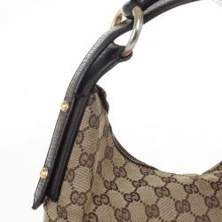 Pre Owned Gucci Monogram Horsebit Hobo Bag
