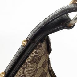 Pre Owned Gucci Monogram Horsebit Hobo Bag