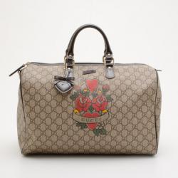 مملوكة مسبقًا Gucci GG Plus Tattoo Hearts And Roses Large 'Joy' Boston Satchel  