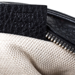 Pre Owned حقيبة كتف غوتشى جلد سوهو أسود محبب متوسطة بسلسلة متوسطة