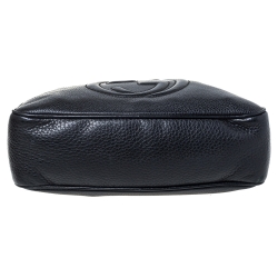 Pre Owned حقيبة كتف غوتشى جلد سوهو أسود محبب متوسطة بسلسلة متوسطة