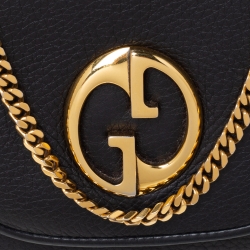 مملوكة مسبقًا Gucci Black Leather Small 1973 Chain Crossbody Bag