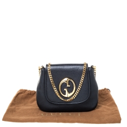 مملوكة مسبقًا Gucci Black Leather Small 1973 Chain Crossbody Bag