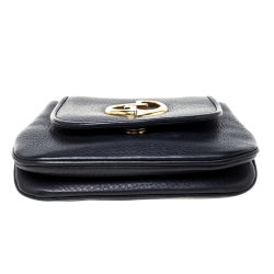 مملوكة مسبقًا Gucci Black Leather Small 1973 Chain Crossbody Bag
