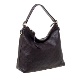 مملوكة مسبقًا حقيبة غونشي ميس جي جي جلد غوتشيسيما بني داكن