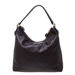 مملوكة مسبقًا حقيبة غونشي ميس جي جي جلد غوتشيسيما بني داكن