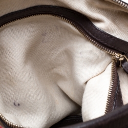 مملوكة مسبقًا حقيبة غونشي ميس جي جي جلد غوتشيسيما بني داكن